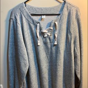 long sleeve criss cross lace up old navy sweater
